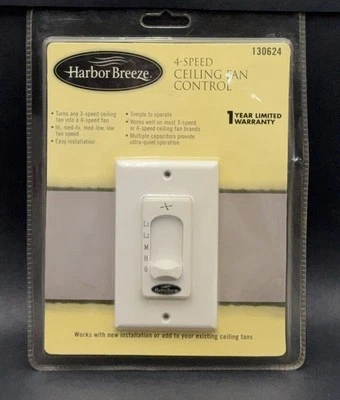 Interruptor de pared deslizable Harbor Breeze 4 velocidades control ventilador de techo 130624 WM-6WWL NUEVO Foto 1 de 3