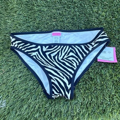 NWT Kate Spade Black and White Zebra Print bikini bottom in Size M Mob Wife - Image 1 of 4