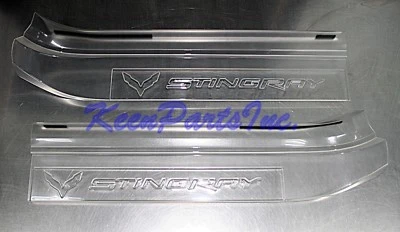 2014-C7 Presente Chevrolet Corvette protectores de umbral de puerta logotipo transparente Stingray Foto 1 de 2