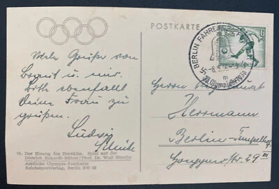 1936 Berlin Germany Real Picture Postcard Cover XI Olympic Games Scene - Image 1 of 2