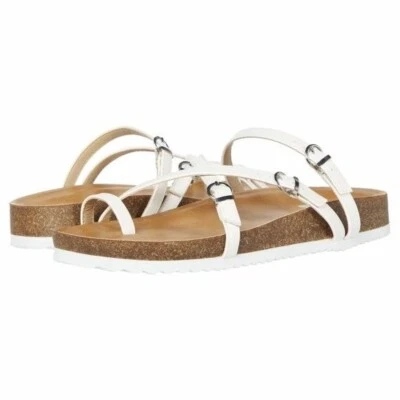 Сандалии-стельки DV Dolce Vita Boudicca с пряжкой белые и коричневые размер 9 - Изображение 1 из 4