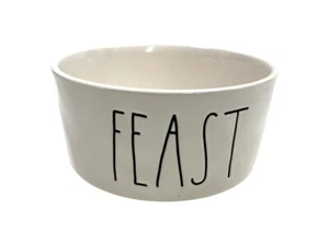 Rae Dunn White Feast Napf Hundenapf Futternapf weiß innen 6" - Bild 1 von 5