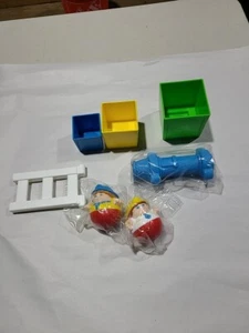 Vintage Weeble Wobble Fire Man Toy Set STOCKING STUFFER XMAS CHRISTMAS GIFT - Picture 1 of 6