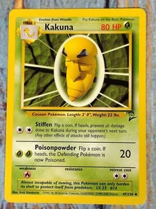 Pokemon Card KAKUNA 47/130 Stage 1 Pokemon Base Set 2 Uncommon 2000 - Picture 1 of 4