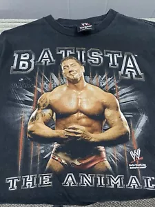 T-shirt maglietta nera vintage 2002 WWE Batista The Animal Wrestling Med WWF - Foto 1 di 9