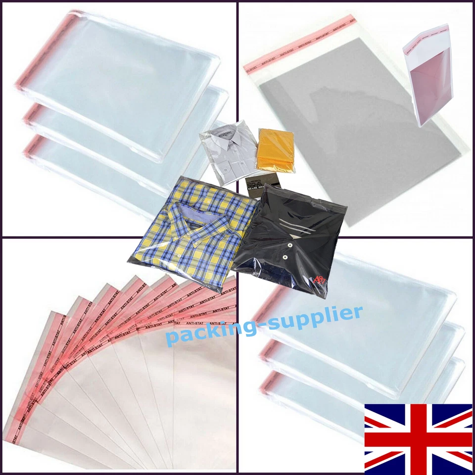 Clear Cellophane Cello Bags Card Display Self Adhesive Peel And Seal Plastic OPP