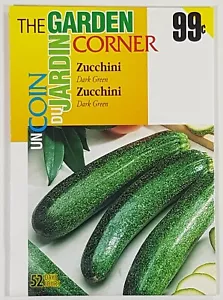 Zucchini Dark Green Seeds The Garden Corner Seed Packet 52 Days Combined Shippin - Picture 1 of 2