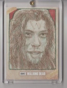 2018 WALKING DEAD ROAD TO ALEXANDRIA 1of1 Sketch Trading Card By JM SMITH - Picture 1 of 2