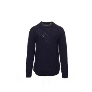 Perry Ellis (Greenwich Village) Purple Cable Knit Crew Neck Sweater M $125 - Picture 1 of 4