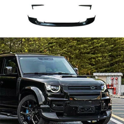 Alerón de barbilla labial del parachoques delantero 3 piezas negro brillante para Land Rover Defender 2020-2023 Foto 1 de 4