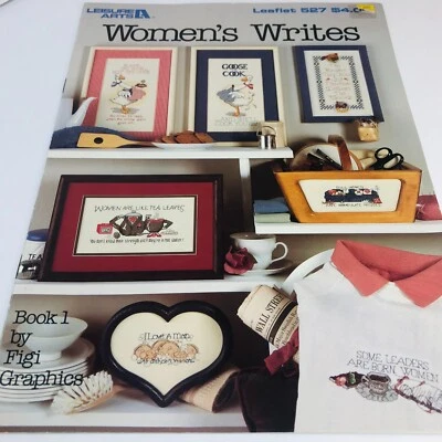 VTG Leisure Arts "WOMEN'S WRITES" CROSS STITCH BOOKLET  - Fun Femine Quotes  - Image 1 of 4