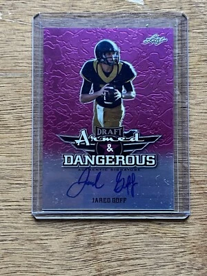 2016 PANINI JARED GOFF ARMED & DANGEROUS #AD-JG1 AUTOGRAPH RC CARD LIMITED #1/15 - Image 1 of 2