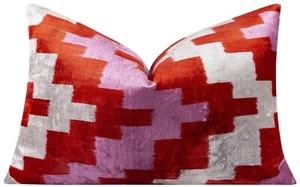 Handmade Velvet Throw Pillow - 16x24 Inches, Naturally Vegetable-Dyed, Premium D - Picture 1 of 5