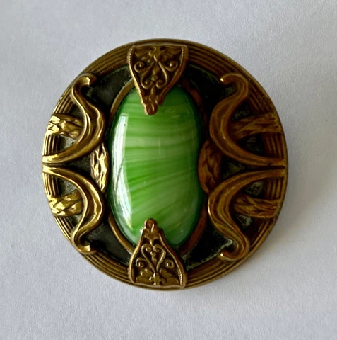 Antique Vtg BUTTON Large VICTORIAN Jewel Gay 90's Design #1001 Cover