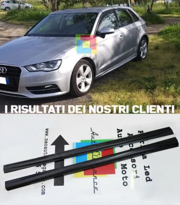 MINIGONNE LATERALI AUDI A3 8V SPORTBACK 2012+ SPOILER SOTTO PORTA SPORTIVO ABS - - Immagine 1 di 4