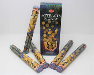 Hem Attracts Money Incense 6 x 20 Stick Box, 120 Sticks (Attract Wealth) - Picture 1 of 12