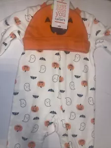 Just One You By Carter’s "My First Halloween" Long Footed Outfit Nb - Picture 1 of 8