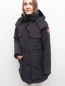 Women's CANADA GOOSE Gabriola Parka Down Puffer Jacket Coat Hooded Navy Size M - Picture 1 of 24