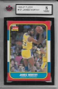 1986-87 FLEER BASKETBALL RC James Worthy #131 KSA 8 NMM Los Angeles Lakers - Picture 1 of 2