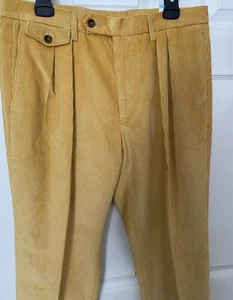 $258 J. McLAUGHLIN Hombre Pana 2 Frontales Plisado Chino Talla 33x46 Oro Caqui - Imagen 1 de 11
