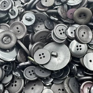 New! Mixed Lot Of BLACK Premium Buttons All Sizes For Embellishments - Picture 1 of 5