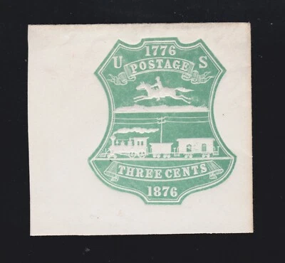 US U221 3c Envelope Cut Square Mint XF Full Corner SCV $40 (001) - Image 1 of 2