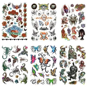 5/20/50 Sheets Tattoo Body Art Body Jewelry Dragon Tiger Scorpion Spider - Picture 1 of 1