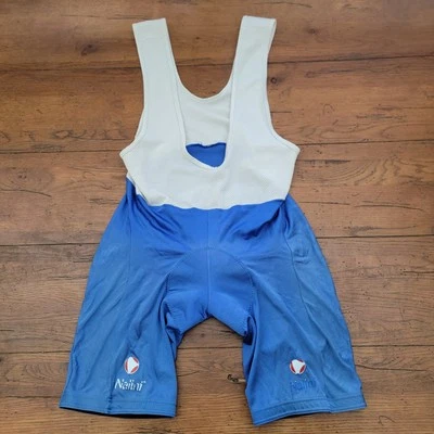 Nalini Mens 5-XL Cycling Bibshorts Italy 7" 16" (6.5/10) Vintage Shiny Blue - Image 1 of 4