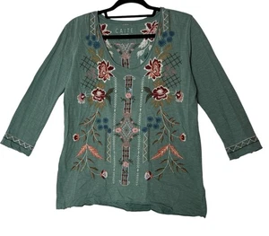 Caite By Anthropologie Top Women’s XS Floral Embroidery Johnny Was Vibes Relaxed - Picture 1 of 9