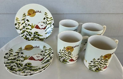 8 威廉姆斯索诺玛老式假日圣诞老人驯鹿盘马克杯圣诞假期 — 第 1/4 张图片