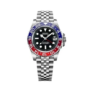 GMT Pepsi Style Diver Mod Kit 40mm Case for Seiko NH34/35/36 SS Jubilee - Picture 1 of 4