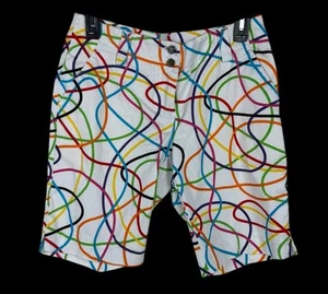 Loudmouth Golf Bermuda Shorts 4 Scribbles Scribblz Orange Blue Green Red Womens - Picture 1 of 7