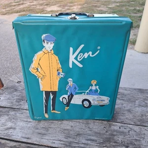 Vintage 1962 Ken grün blau türkis Tragetasche Barbies Freund Puppe Spielzeug Vinyl - Bild 1 von 11