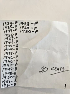 20 Lincoln Wheat Cents - S,D, P - Picture 1 of 3