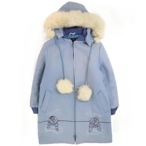 Chaqueta Abrigo Parka De Lana Esquimal Northern Sun De Colección Talla 16 Azul - Imagen 1 de 11