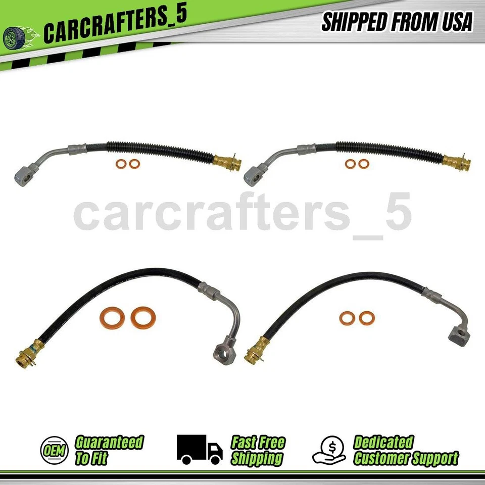 4 mangueras hidráulicas de freno delantero trasero para Chevrolet Corvette 1994 1995 1996 5,7 L Foto 1 de 4