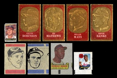 9 Hall of Fame Pack Inserts 1964-1969 Topps Hank Aaron Willie Mays Ernie Banks + - Image 1 of 2