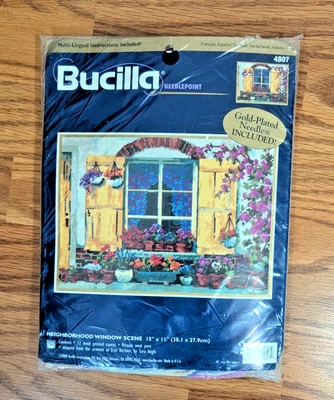 Kit de punta de aguja Bucilla agujas chapadas en oro escena ventana vecindario Foto 1 de 4