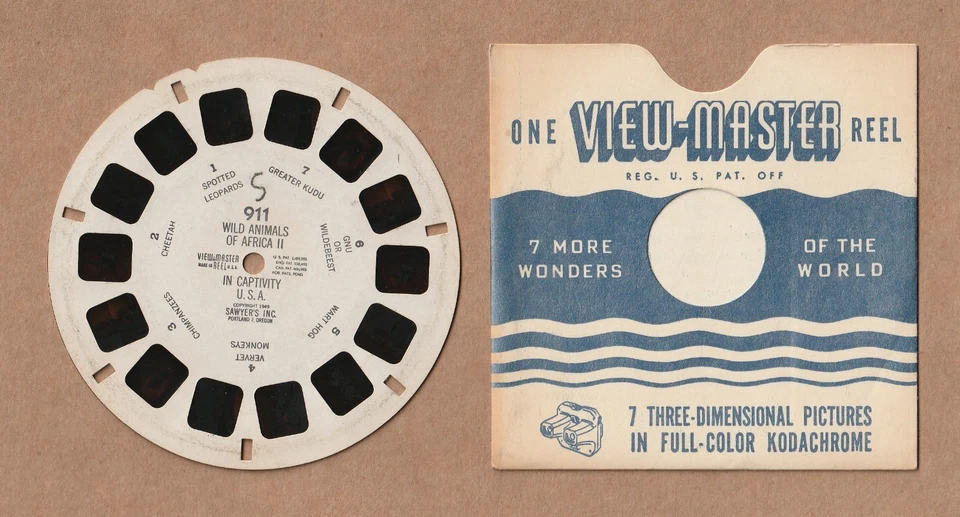 Vintage View-Master reel #911 Wild Animals of Africa in Captivity 1949 - Image 1 of 1