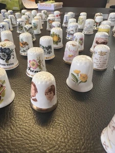 Job Lot of 77 Bone China Thimbles- Various Sizes and Colours/Patterns Made In UK - Picture 1 of 15