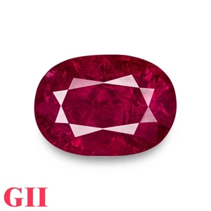 Rubí Mozambique Certificado GII 7,01 Ct. Natural Sin Calentar ROJO REAL Ovalado HALLAZGO RARO - Imagen 1 de 7