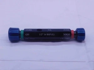 G1/2 14 BSPP PIPE THREAD PLUG GAGE .5 .50 GO NO GO P.D.'S = 19.806 & 19.941 BSP - Picture 1 of 1