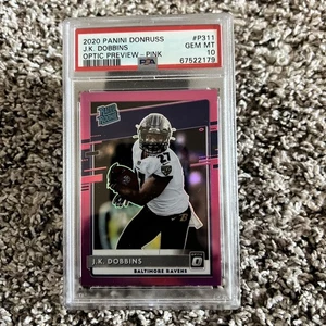 Panini Donruss 2020 clasificación Rookie J.K. Dobbins #P-311 vista previa óptica rosa PSA 10 - Imagen 1 de 2