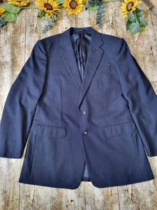 Chester Barrie High Twist Jacket Blazer Savile Row Men's Size 42L Wool Dark Blue - Picture 1 of 9