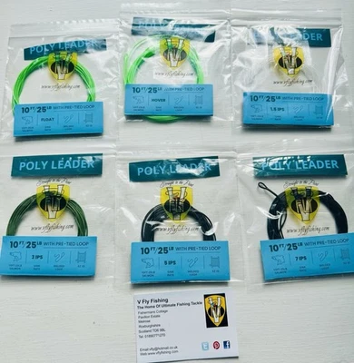 V Fly Pro Salmon Tapered Poly Versi Leaders 10 Foot Float & Sink 6 Options - Image 1 of 4
