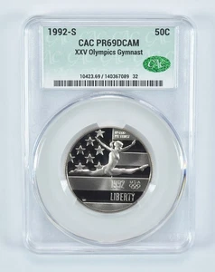 1992-S Olympic Gymnastics Commemorative Half Dollar PR69 DCAM CAC CACg *3833 - Picture 1 of 5
