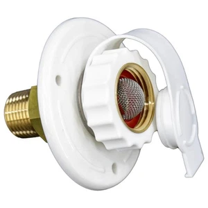 RV Water Inlet Connection City Water Fill Inlet Flange Brass with Check Valve... - Picture 1 of 6