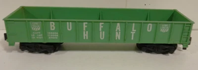 VINTAGE AMERICAN FLYER S GAUGE BUFFALO HUNT GONDOLA FROM THE GAME TRAIN SET - Image 1 of 4