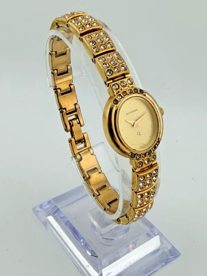 Bucherer Ladies Quartz Watch Gold Tone Crystal Bracelet Swiss Made Vintage - Image 1 of 4