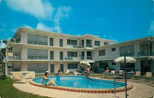 Vintage Südsee Hotel Pool Postkarte Lauderdale-by-the-Sea FL PM 1959 - Bild 1 von 2